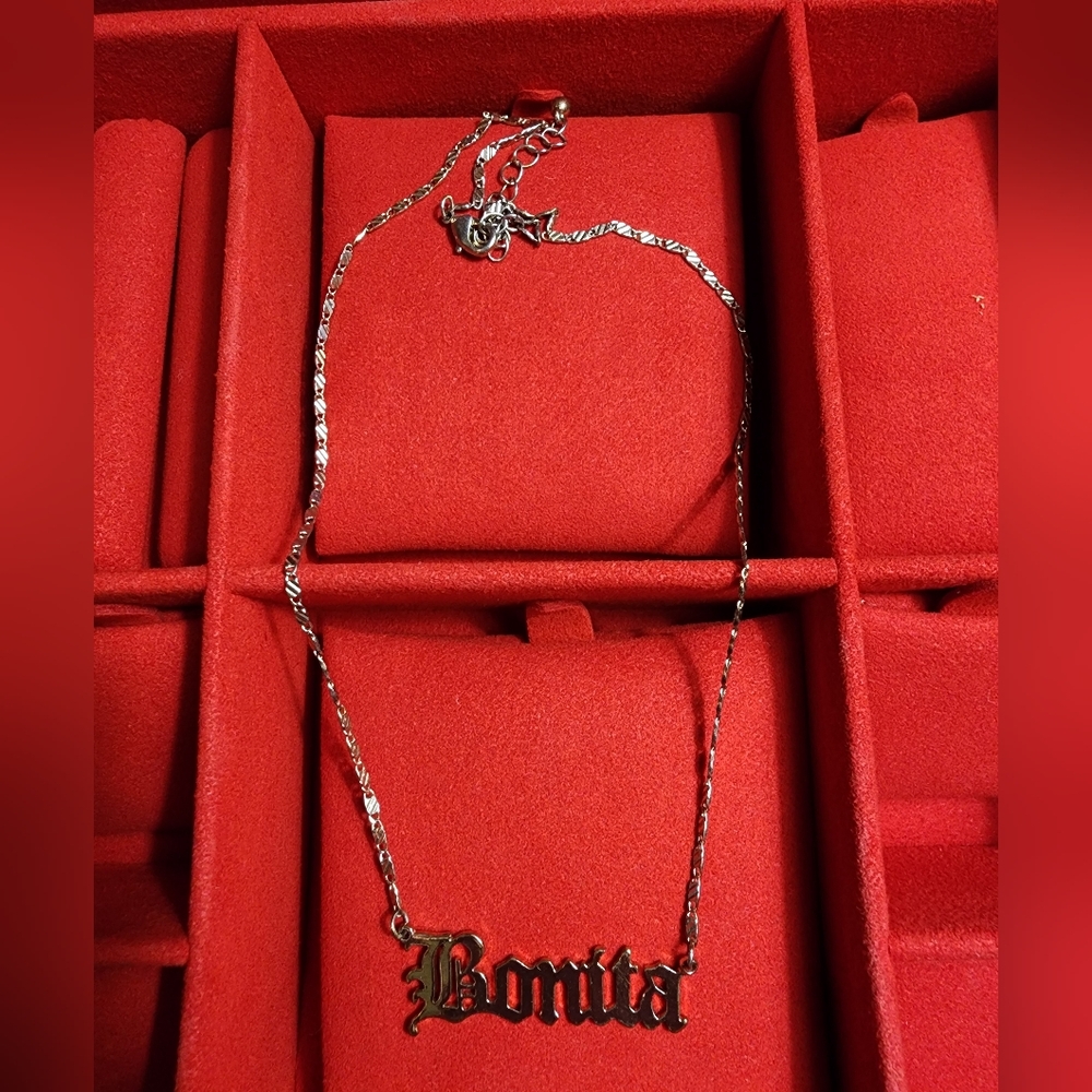 Goldtone Nameplate Necklace